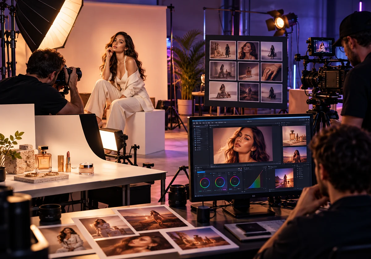 Professional model photography and brand video production studio